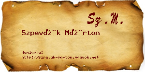 Szpevák Márton névjegykártya