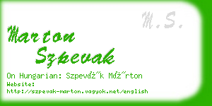 marton szpevak business card
